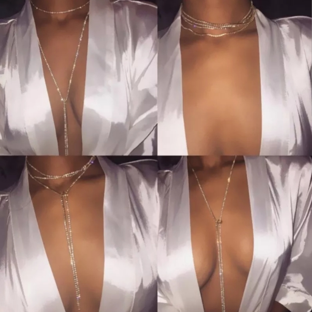 ◇Dixie◇ Long Rhinestone necklace - Picture 3 of 5